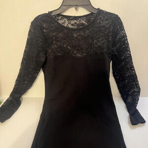 H&M black lace long sleeve Dress Small